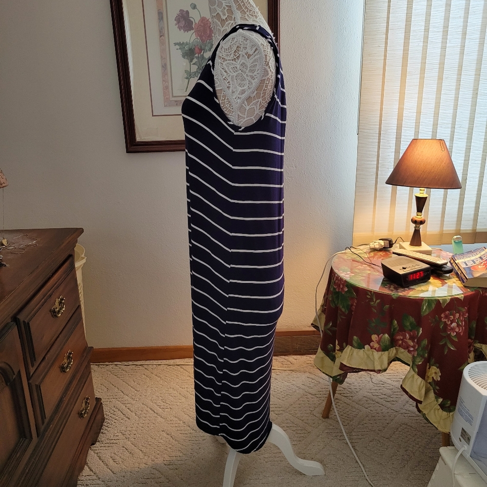 Bluheaven navy and white striped maxi dress. - Picture 2 of 5
